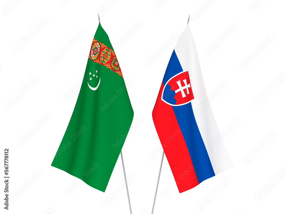 Turkmenistan and Slovakia flags
