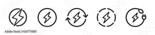 lightning bolt icon. flash lightning bolt symbol. Electric power. thunder bolt sign. Power energy sign with Transparent background.