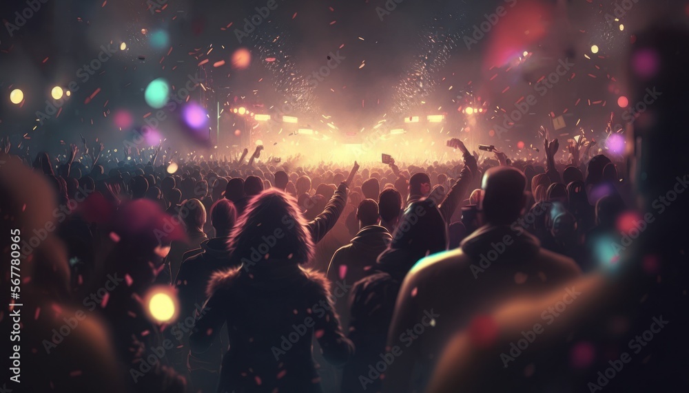 Excited audience at a music festival