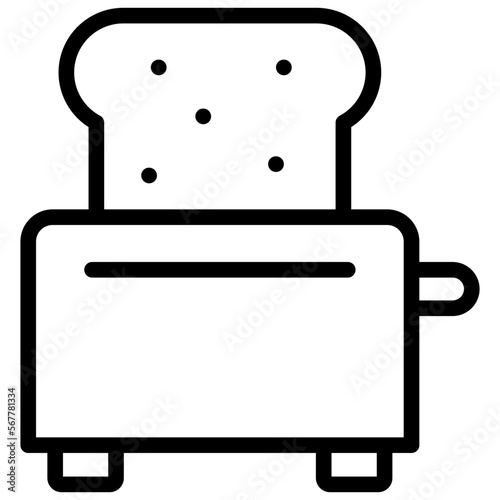 toaster ilustration with outline