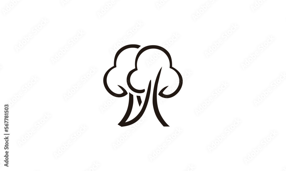 Minimalistic two tree vector logo Minimalistic two tree vector logo