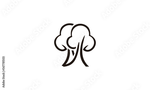 Minimalistic two tree vector logo