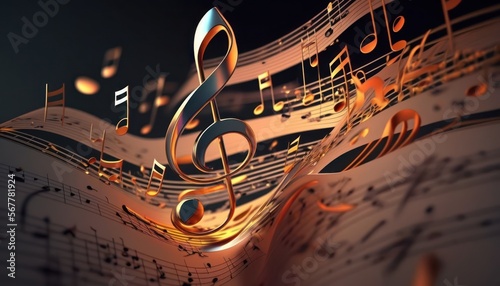 music note   background. Design element for song, melody or tune.