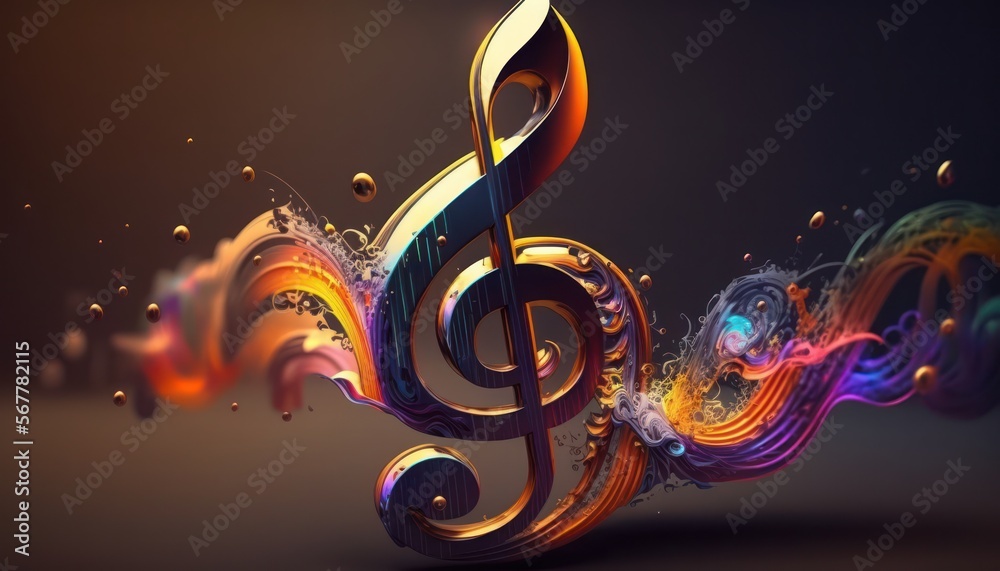 music note   background. Design element for song, melody or tune. - obrazy, fototapety, plakaty 