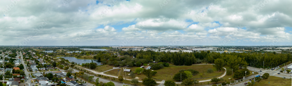 Aerial drone photo of Amelia Earhart Park and Opa Locka Executive Airport Aerial drone photo of Amelia Earhart Park and Opa Locka Executive Airport