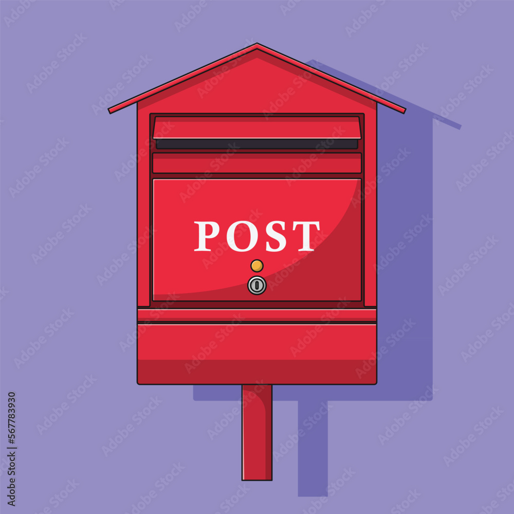 Mailbox Vector Icon Illustration with Outline for Design Element, Clip Art, Web, Landing page, Sticker, Banner. Flat Cartoon Style Mailbox Vector Icon Illustration with Outline for Design Element, Clip Art, Web, Landing page, Sticker, Banner. Flat Cartoon Style