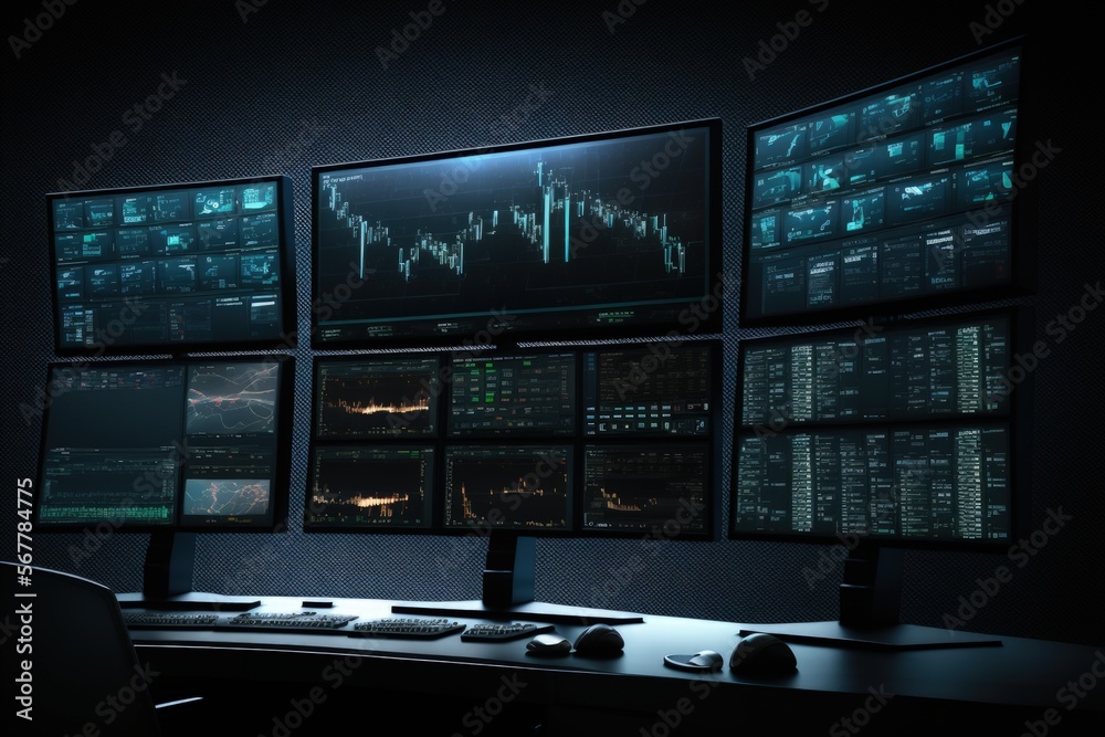 The Pulse of the Market: A Wall of Monitors