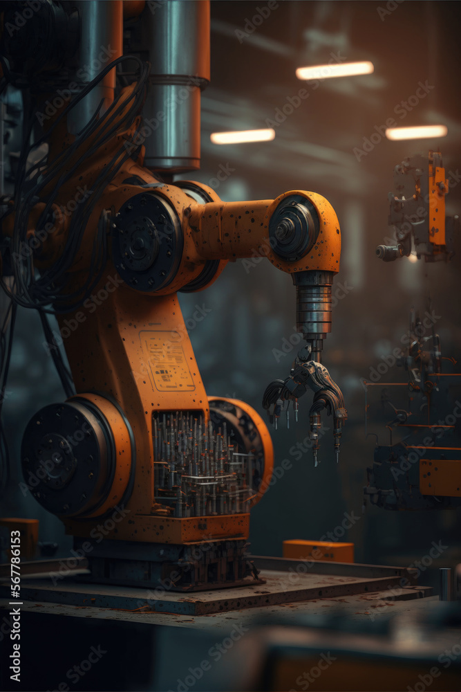 ai generated robotics automatic arms machine in intelligent factory ai generated robotics automatic arms machine in intelligent factory