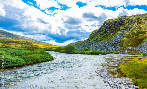 Foto Beautiful mountain and landscape nature panorama Rondane National Park Norway