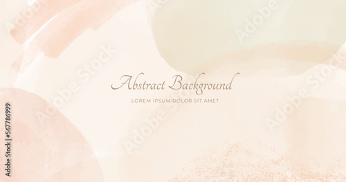 Abstract horizontal watercolor background. Neutral light colored empty space background illustration