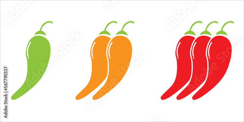 hot peppers icon vector, illustration, symbol