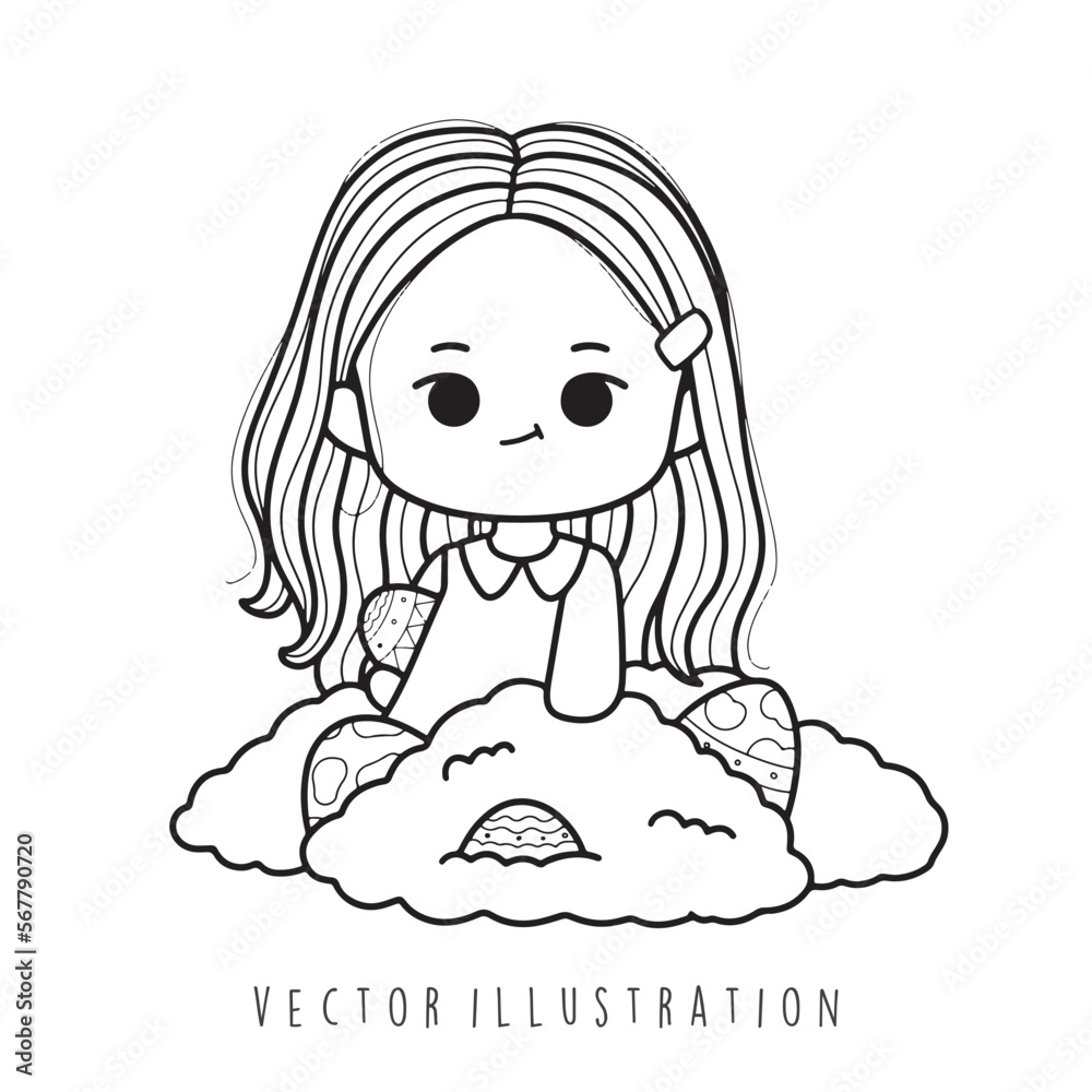 Fototapeta premium easter girl