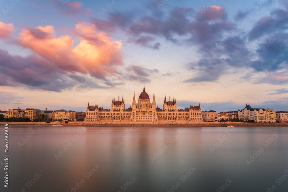 Budapest Parliament at sunset 