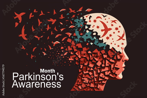 April is Parkinson's Disease Awareness Month. Holiday Concept. Template for background, banner, postcard, poster with text caption. Generative AI