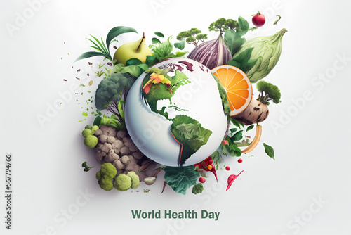 World health day concept with healty Generative AI