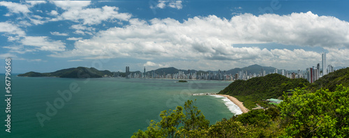 Panorama of the seafront of Balneario Camboriu, Santa Catarina, Brazil photo