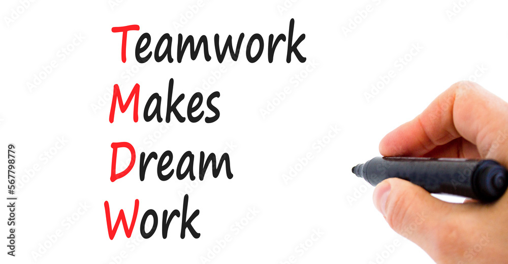 TMDW Teamwork Makes Dream Work Symbol. Concept Words TMDW Teamwork ...