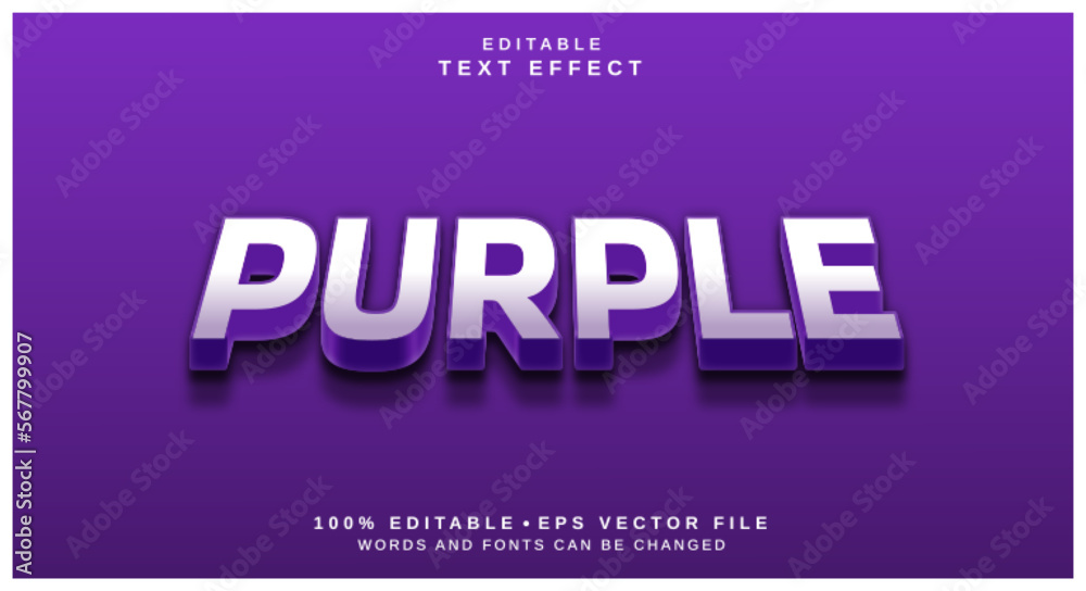 Editable text style effect - Purple text style theme.