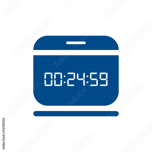 LED digital clock number isolated. Electronic figures for counter or calculator mockup interface design.