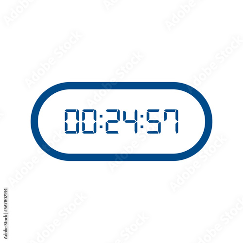 LED digital clock number isolated. Electronic figures for counter or calculator mockup interface design.