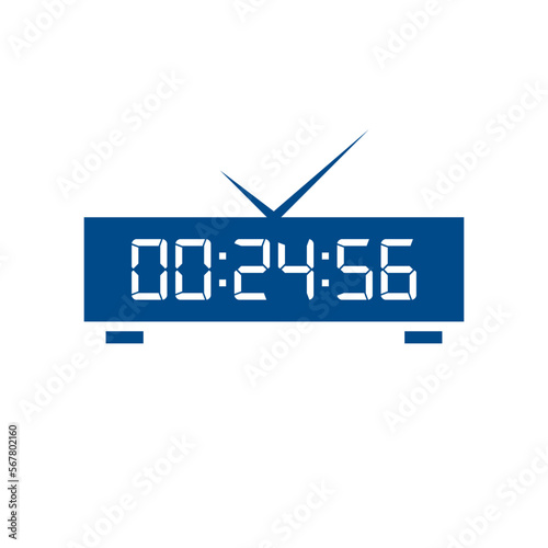 LED digital clock number isolated. Electronic figures for counter or calculator mockup interface design.