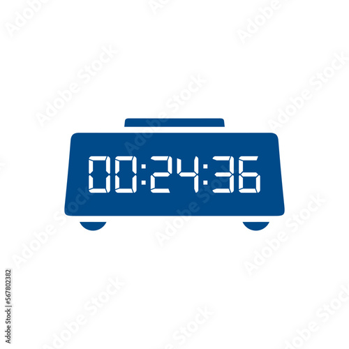 LED digital clock number isolated. Electronic figures for counter or calculator mockup interface design.