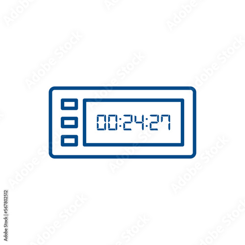 LED digital clock number isolated. Electronic figures for counter or calculator mockup interface design.