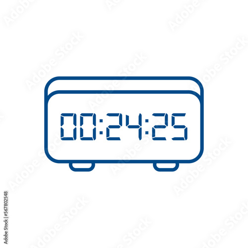 LED digital clock number isolated. Electronic figures for counter or calculator mockup interface design.