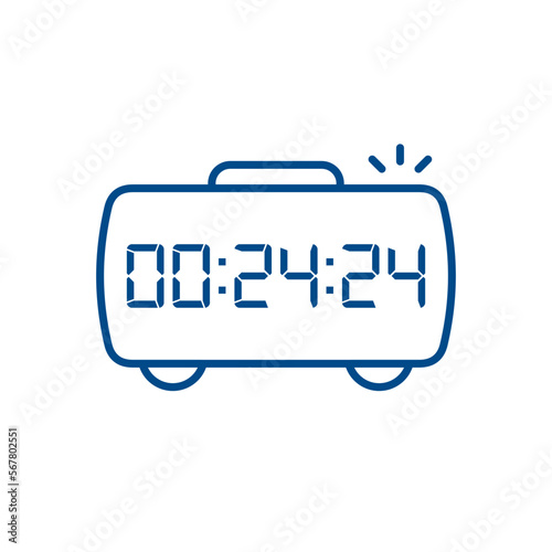 LED digital clock number isolated. Electronic figures for counter or calculator mockup interface design.