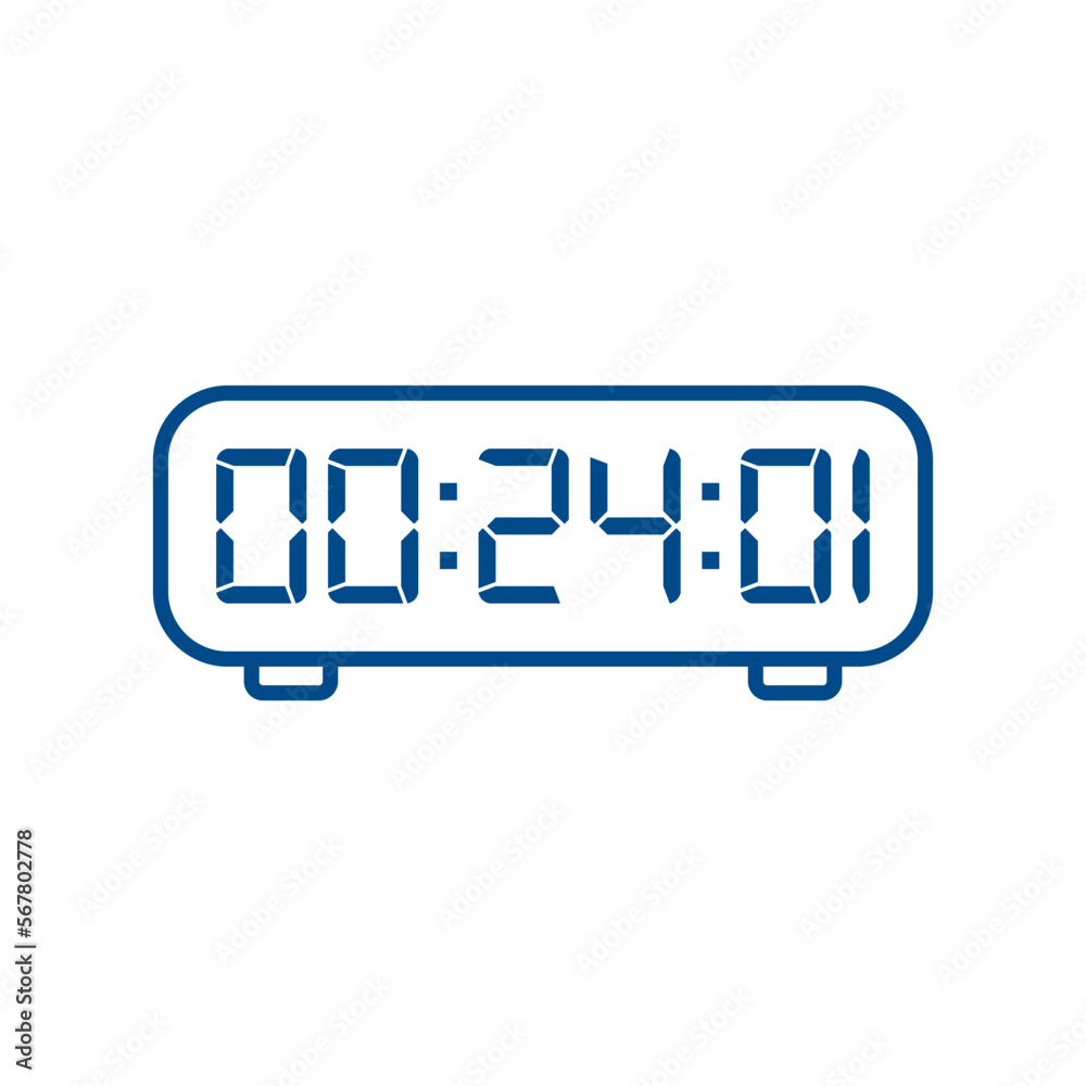 LED digital clock number isolated. Electronic figures for counter or calculator mockup interface design. LED digital clock number isolated. Electronic figures for counter or calculator mockup interface design.