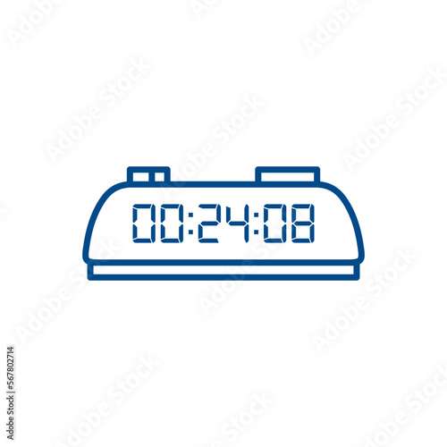 LED digital clock number isolated. Electronic figures for counter or calculator mockup interface design.