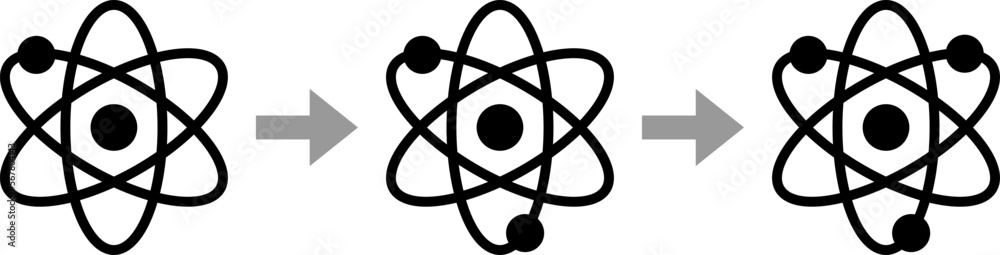 Atomic Chemical Nuclear Chain Reaction Icon. Vector Image. Atomic Chemical Nuclear Chain Reaction Icon. Vector Image.