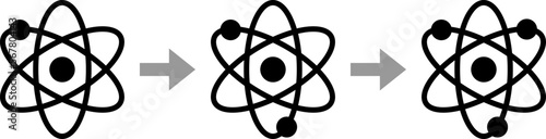 Atomic Chemical Nuclear Chain Reaction Icon. Vector Image.