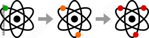 Atomic Chemical Nuclear Chain Reaction Icon. Vector Image.