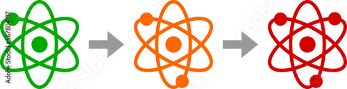 Atomic Chemical Nuclear Chain Reaction Icon. Vector Image.