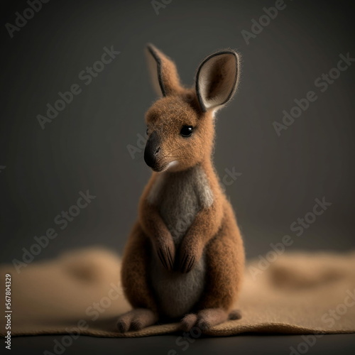 a kangaroo made with needle felting