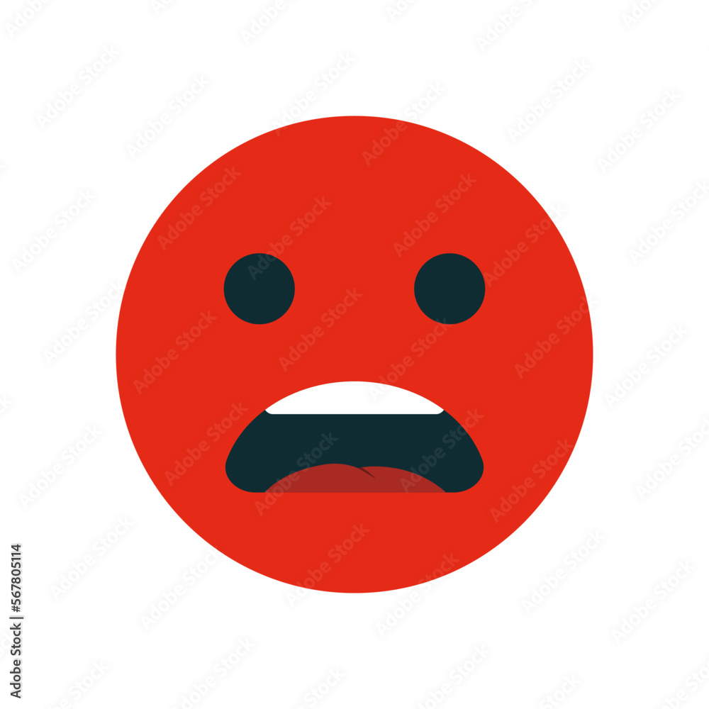 Emotion rating feedback - awful. Rating satisfaction icon. User experience feedback. Red mood emoticon. Negative concept. Vector illustration Emotion rating feedback - awful. Rating satisfaction icon. User experience feedback. Red mood emoticon. Negative concept. Vector illustration