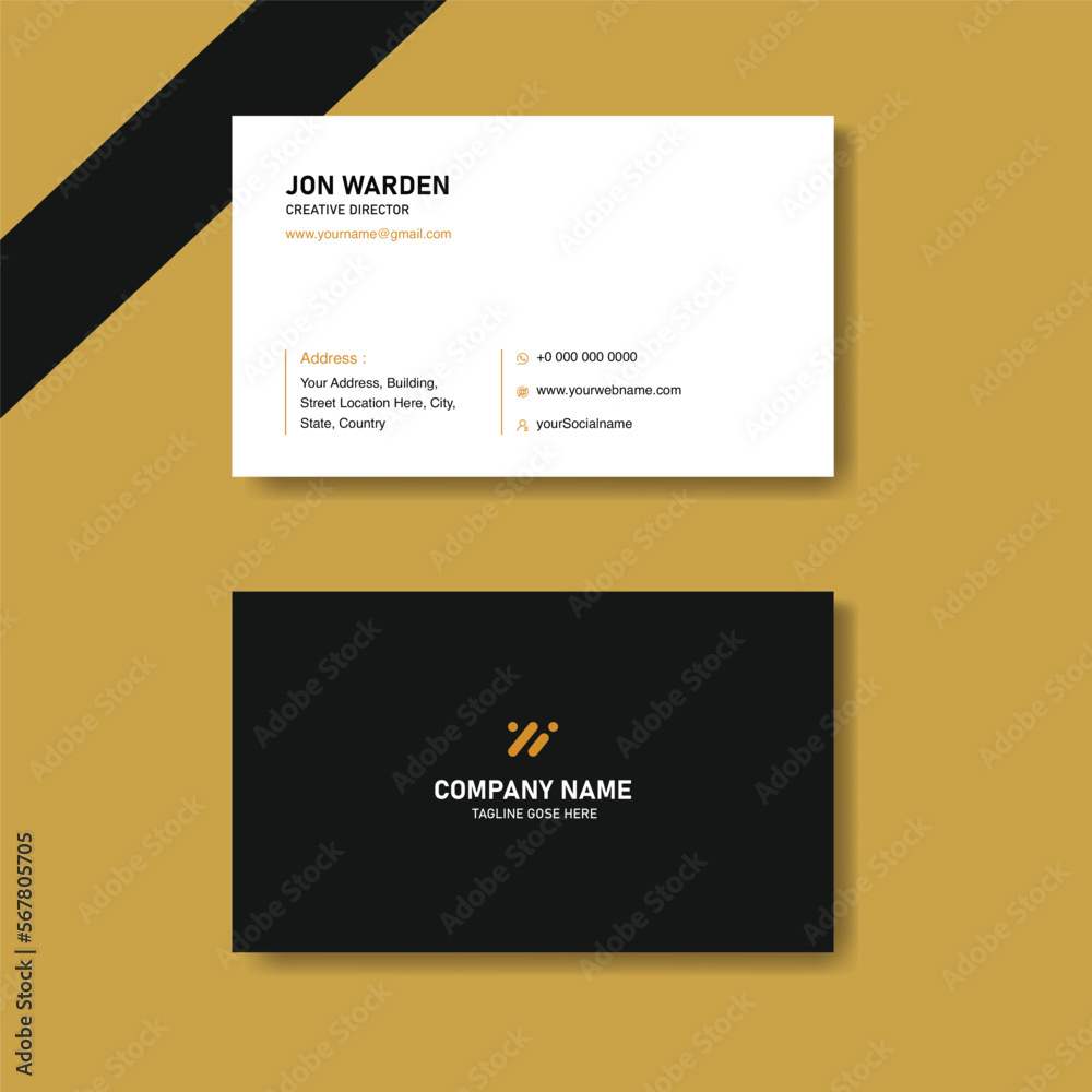 Corporate Business Card. Minimal business card print template design