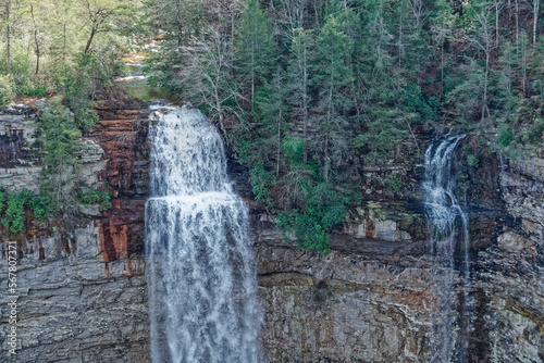 Waterfalls at Fall creek falls in Tennessee closeup view