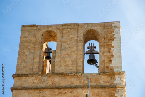 Bell tower of the Cathedral of Saint Gerlandof in Agrigento, Sicily photo