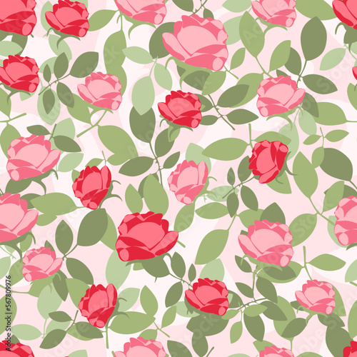 Seamless floral pattern with roses. Rose flowers for paper, cover, fabric textile design, Product packaging, interior decor and other. Vrctor illustration photo