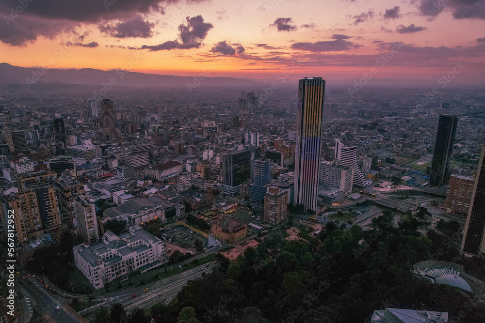 Paisaje urbano de la ciudad de Bogotá, capital de colombia