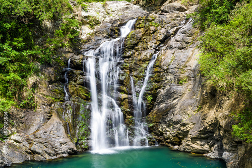 View of the Waterfall at Shuangliu National Forest Recreation Area in Pingtung, Taiwan.