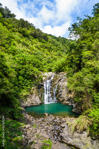 View of the Waterfall at Shuangliu National Forest Recreation Area in Pingtung, Taiwan. photo