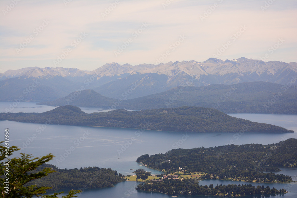 view of lake nahuel huapi and circuito chico from the hike to the refuge of cerro lopez