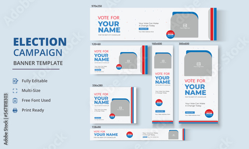 Election Campaign Banner Template, Political Campaign Banner Template, Vote Banner Template, Political Election Poster