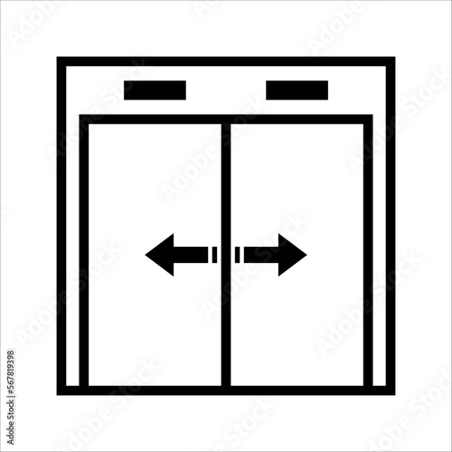 sliding door icon vector. sliding door sign. isolated on white background. color editable eps 10