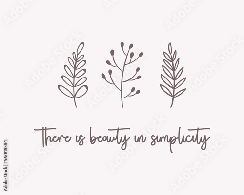 Decorative slogan with cute simple plant illustration, vector design for fashion, poster, card and sticker prints