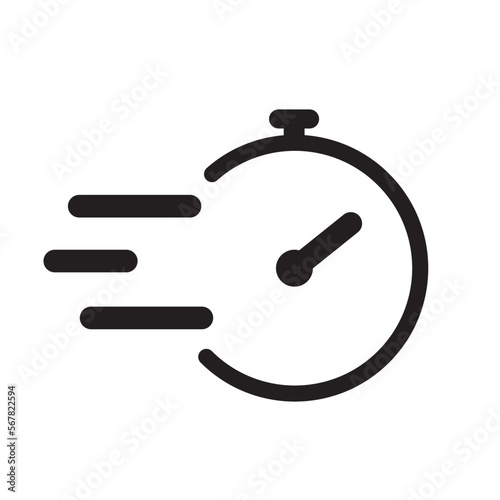 Fast time simple outline icon.