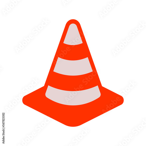 safety cone, road cone, traffic cone vector icon